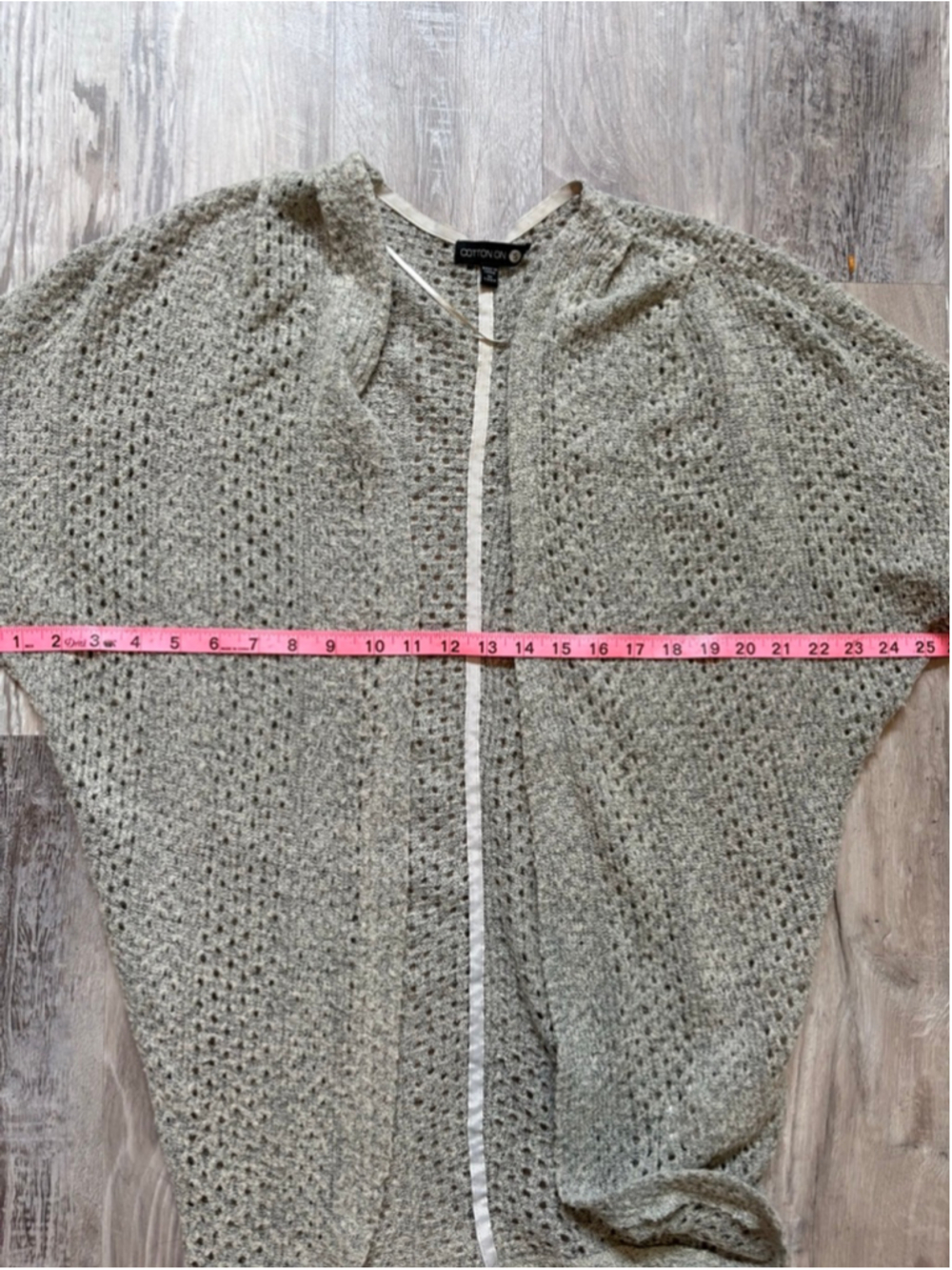 Cotton On Open Knit Cocoon Cardigan Sweater Grey/Beige Boho Size S - Picture 11 of 13